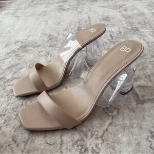 BP Nordstrom Naomi Lucite Block Heel Sandals Size 11 New